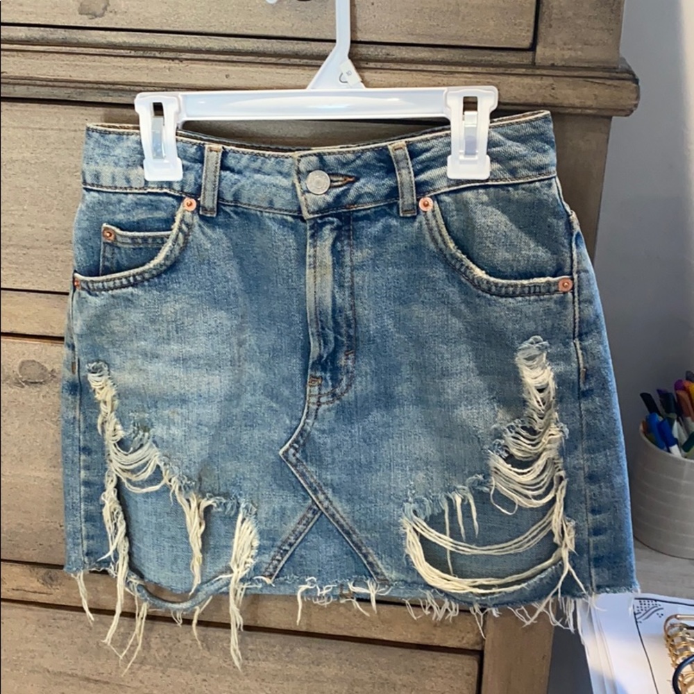 Top shop jean skirt
